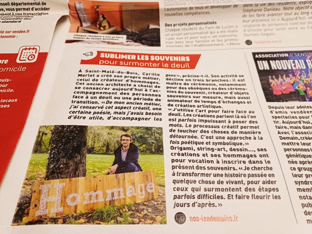 Journal de la Vendée _ Cyrille_Merlet_ Maître de cérémonie et accompagnant au deuil vendée